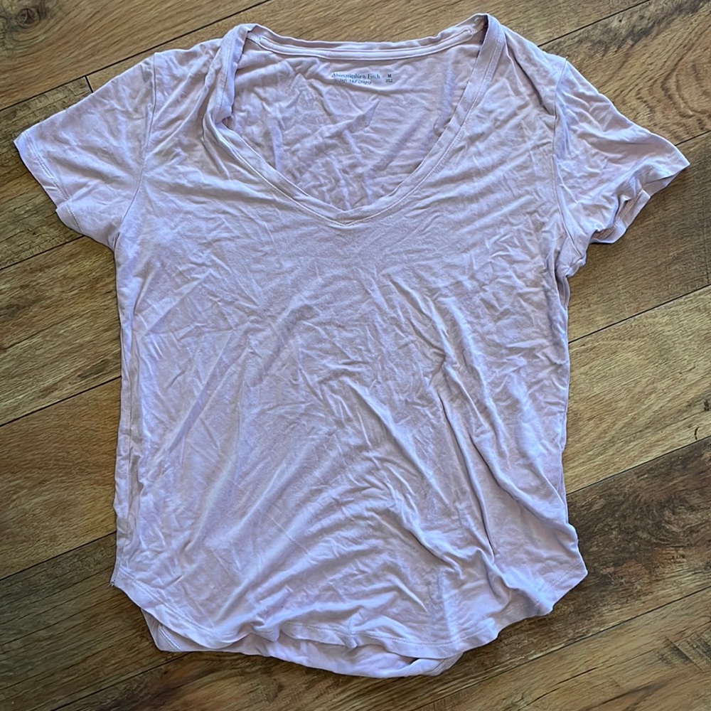 Light pink soft draped Abercrombie tee